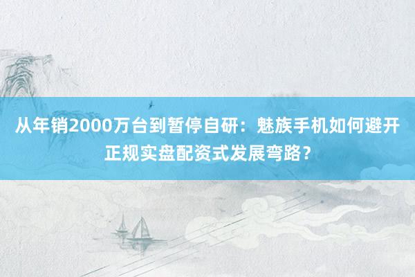 从年销2000万台到暂停自研：魅族手机如何避开正规实盘配资式发展弯路？