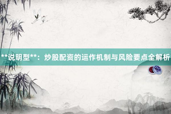 **说明型**：炒股配资的运作机制与风险要点全解析