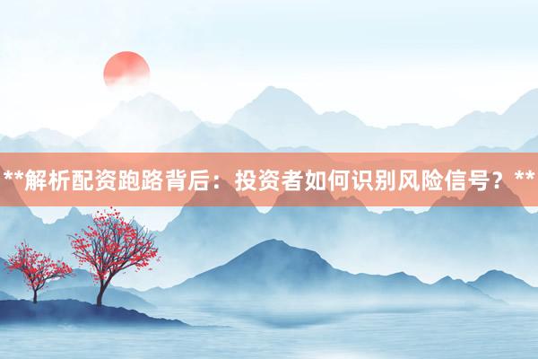 **解析配资跑路背后：投资者如何识别风险信号？**