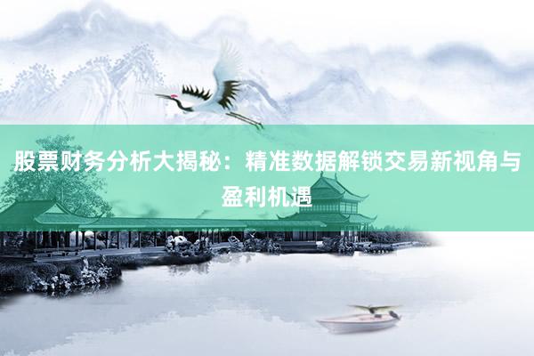 股票财务分析大揭秘：精准数据解锁交易新视角与盈利机遇