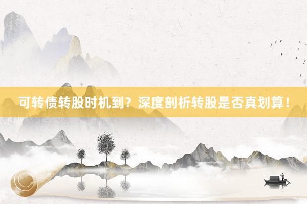 可转债转股时机到?深度剖析转股是否真划算!