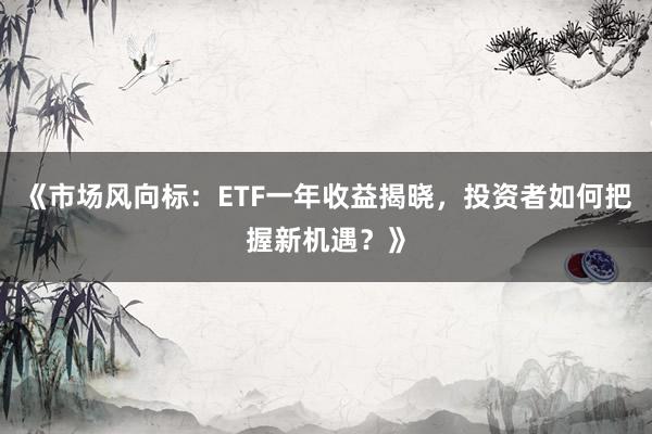 《市场风向标：ETF一年收益揭晓，投资者如何把握新机遇？》