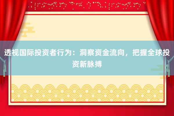 透视国际投资者行为：洞察资金流向，把握全球投资新脉搏