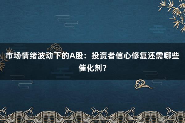 市场情绪波动下的A股：投资者信心修复还需哪些催化剂？