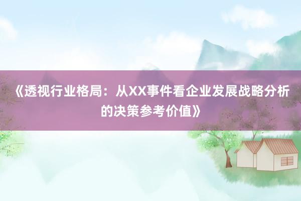 《透视行业格局：从XX事件看企业发展战略分析的决策参考价值》